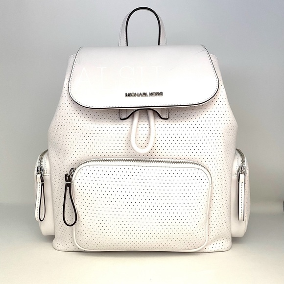 Michael Kors Abbey Vegan Faux Leather Optic White 35S0SAYB3J - Picture 12 of 14